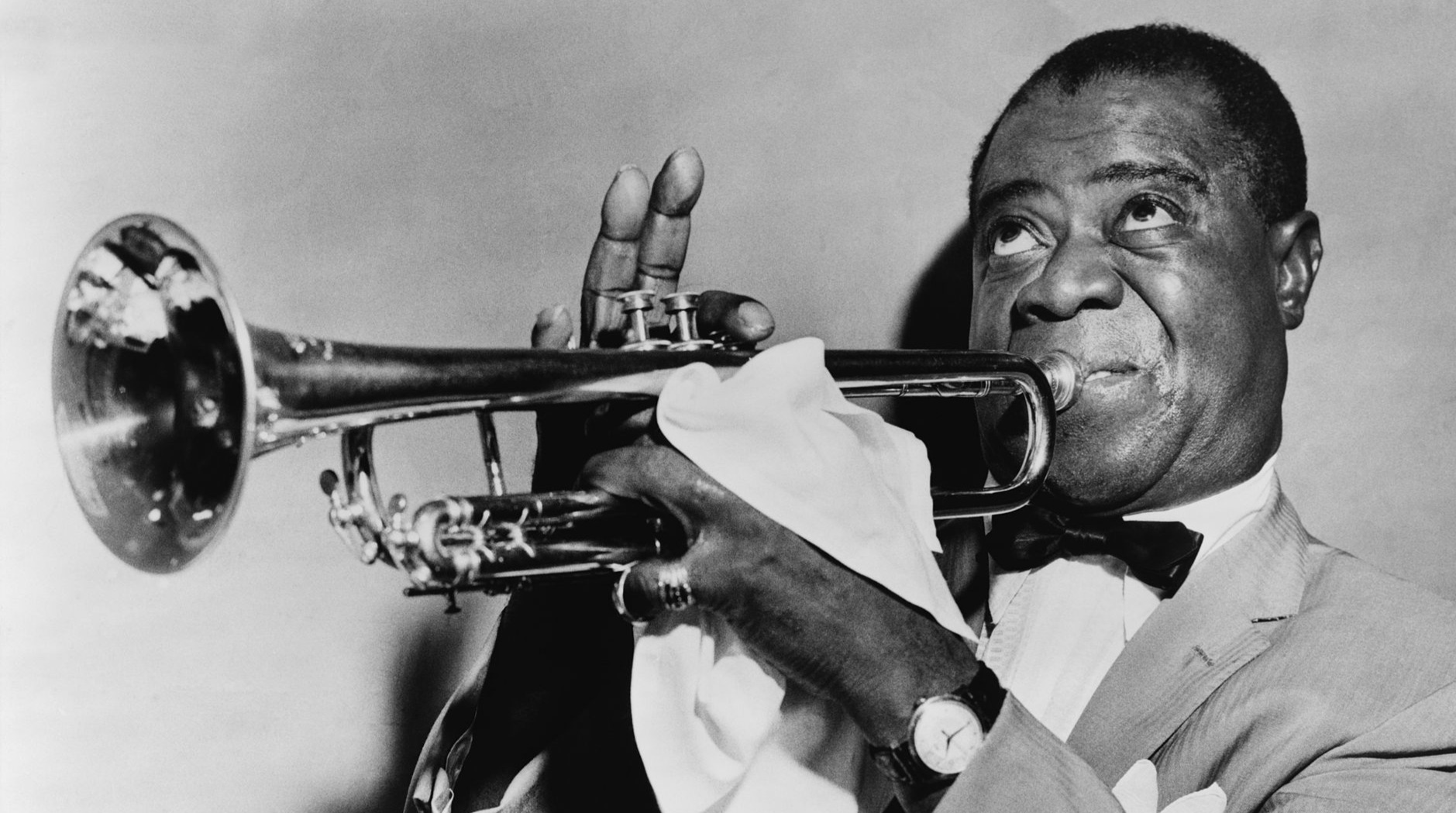Louis Armstrong Playing Trumpet